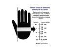 Tabela de medida luva de borracha nitrilica 33cm